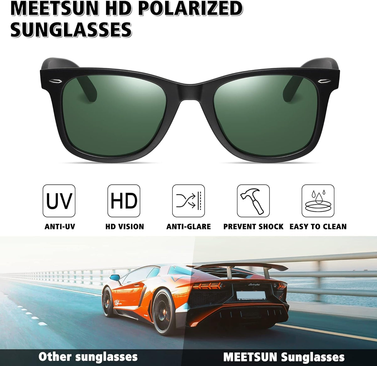 Polarized Sunglasses for Men Women Classic Retro Sun Glasses for Driving Fishing UV Protection