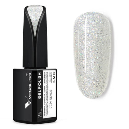 VENALISA 15ml Gel Nail Polish, Pure White Color Soak Off UV LED Nail Gel Polish Nail Art Starter Manicure Salon DIY at Home, 0.53 OZ