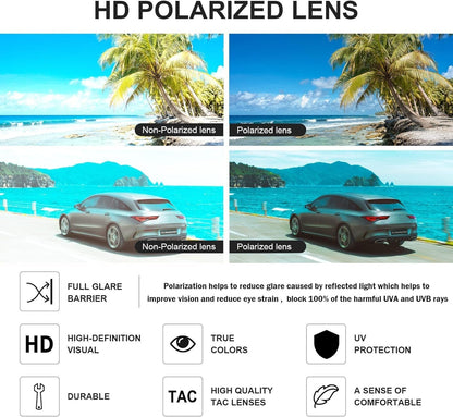 Semi-Rimless Polarized Sunglasses UV 400 Protection for Women Men
