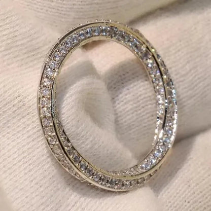 Fashion Stacking Jewelry for Women Rings Exquisite 925 Sterling Silver Ring White Sapphire Diamond Wedding Band Elegant Bride Proposal Engagement Party Accessories Anniversary Gift