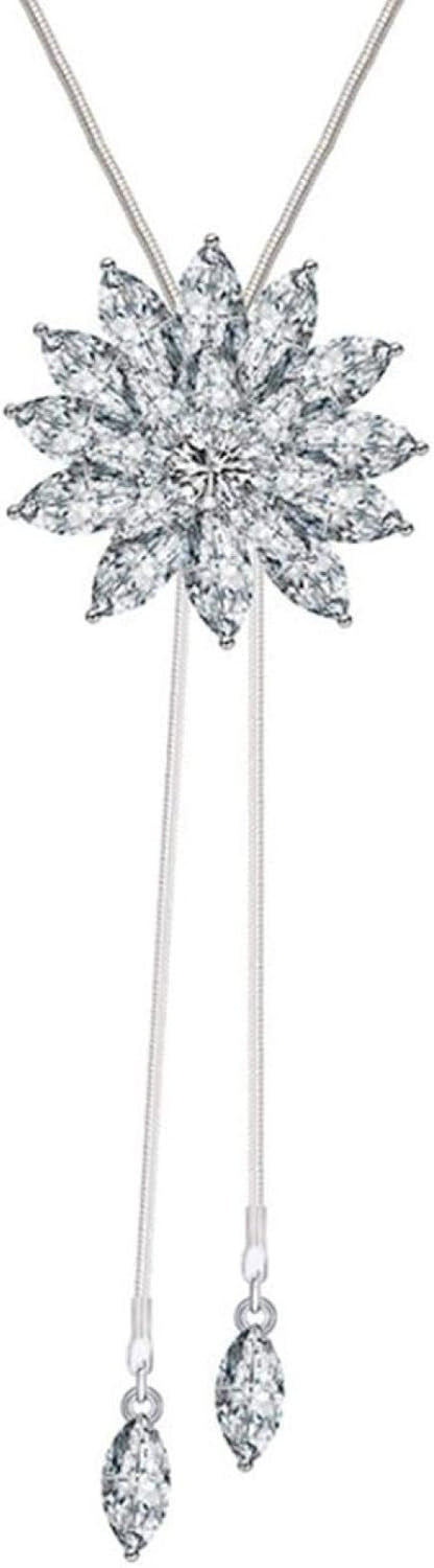 Clearance Deals Fahion Women Charm Bridal Engagement Crystal Rhinestone Snowflake Pendant Necklace Jewelry Gift by (C)