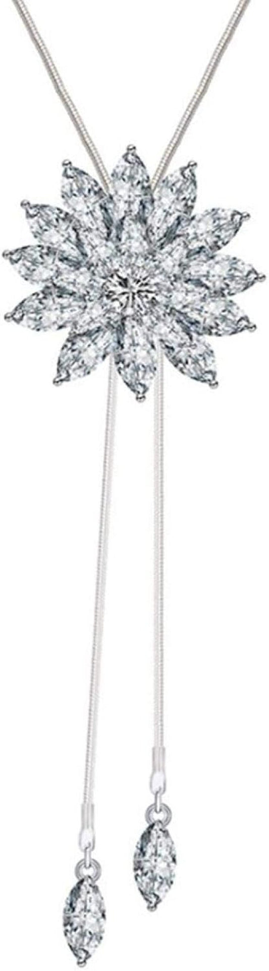 Clearance Deals Fahion Women Charm Bridal Engagement Crystal Rhinestone Snowflake Pendant Necklace Jewelry Gift by (C)