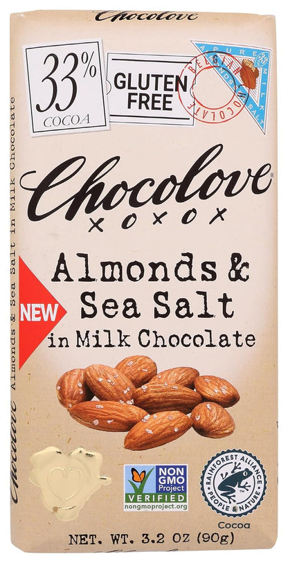 Almonds & Sea Salt Milk Chocolate Bar, 3.2 OZ