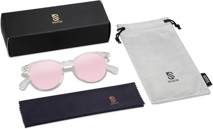 Small round Classic Polarized Sunglasses for Women Men Vintage Style UV400 Lens SJ2113