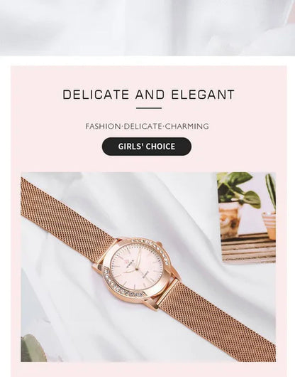 WWOOR Luxury Crystal Ladies Bracelet Watches Top Brand Fashion Women Quartz Watch For Women Rose Gold Mesh Band Wrist Watch Montre Femme