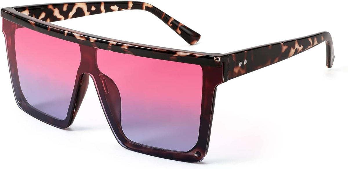 Oversized Sunglasses Mens Womens Flat Top Square Trendy Visor Shades UV400 B2470
