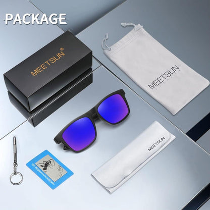 Polarized Sunglasses for Men Women UV Protection Square Frame Sport Fishing Driving Sunglasses