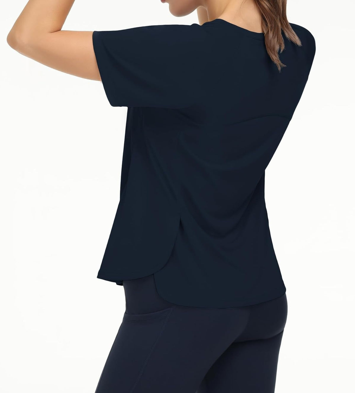 Women'S Short Sleeve Workout Shirts Breathable Yoga T-Shirts with Side Slits Athletic Tee Tops