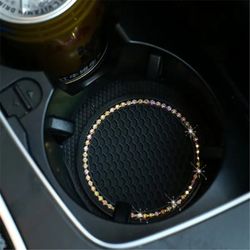 1/2PCS Car Universal Diamond Honeycomb Water Cup Bottle Holder Anti-slip Pad Mat Drink Coaster for Interior Decoration Car Styling Accessories