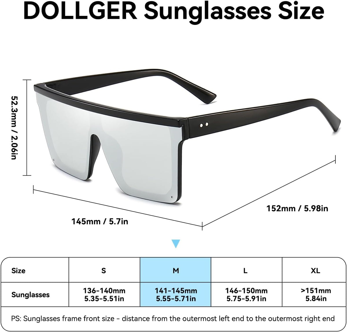 Square Oversized Sunglasses for Women Men Fashion Flat Top Big Black Frame Shades