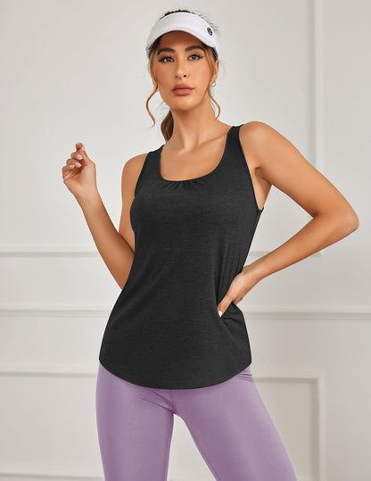 Workout Tank Tops for Women Racerback Loose Fit Yoga Top Sleeveless Gym Shirt Running Athletic Tanks Pack S-3XL