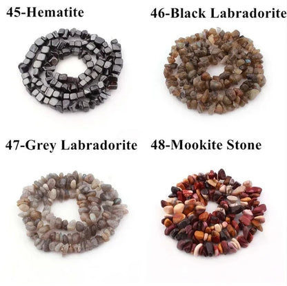 5-8MM natural stone irregular shape free-form chip beads tiger eye amethyst turquoise white crystal red coral Lapis lazuli used for jewelry making DIY bracelet 30"