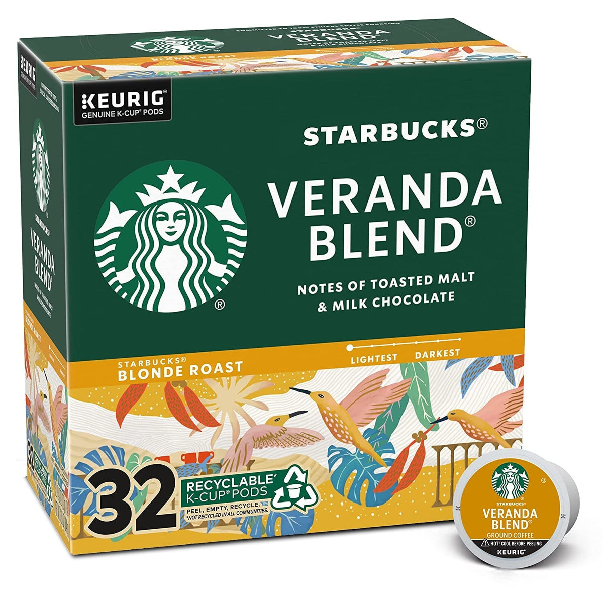 K-Cup Coffee Pods, Medium Roast Coffee, Pike Place Roast for Keurig Brewers, 100% Arabica, 6 boxes (60 pods total)