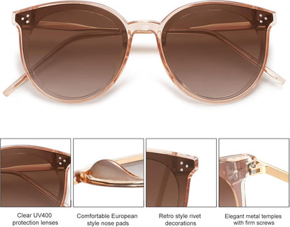 Classic Trendy round Sunglasses Womens Mens Oversized Large Shades UV400 Vacation Sunnies SJ2068