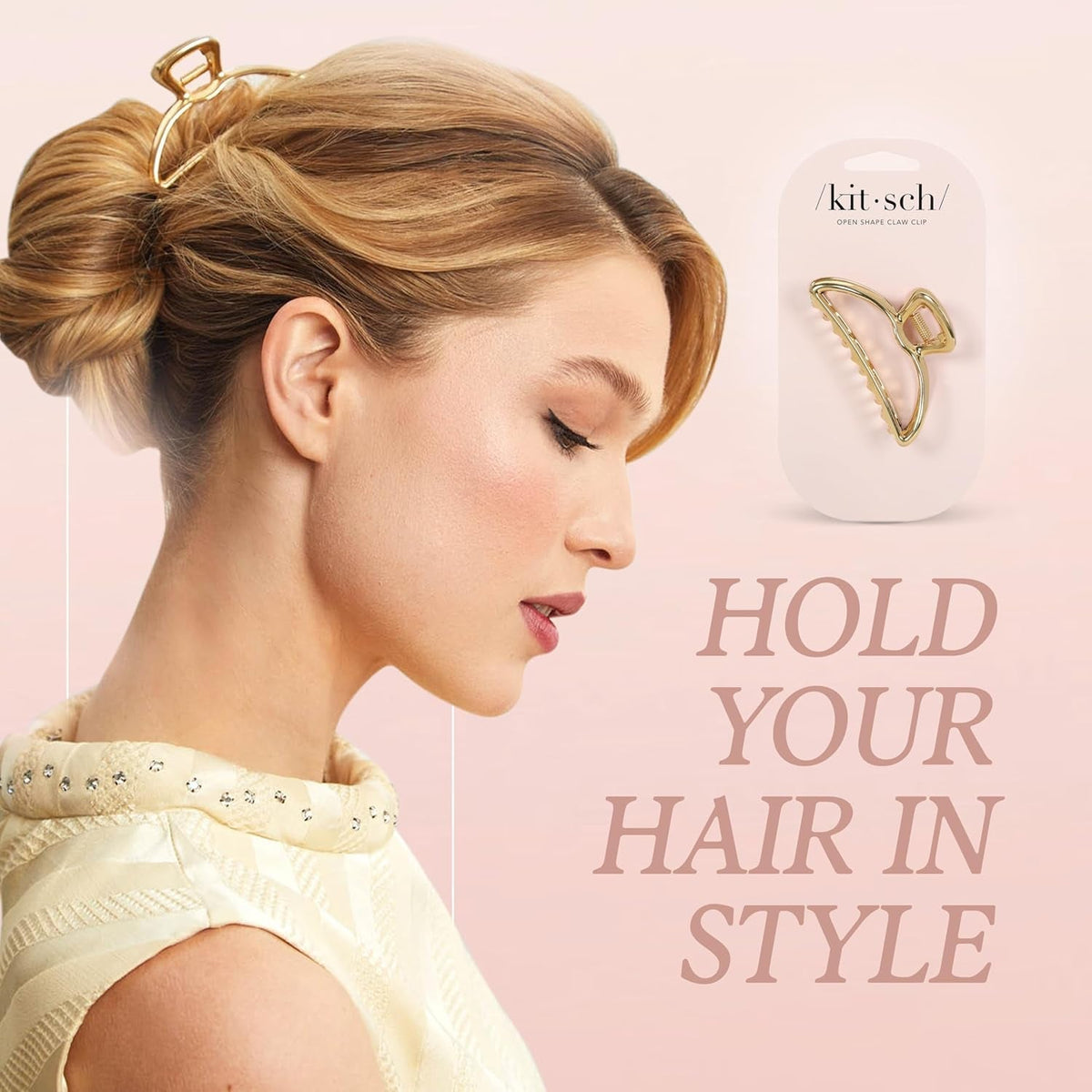 Metal Hair Clips for Women - Durable & Elegant Metal Claw Clips, Perfect for Everyday Use & Special Occasions - Gold, 1 Pc