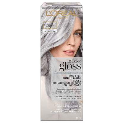 Le Color Gloss One Step In-Shower Toning Hair Gloss, Neutralizes Brass, Conditions & Boosts Shine, Silver, 4 Ounce