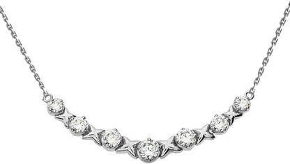 Dazzling 14K White Gold Diamond XOXO Pendant Necklace