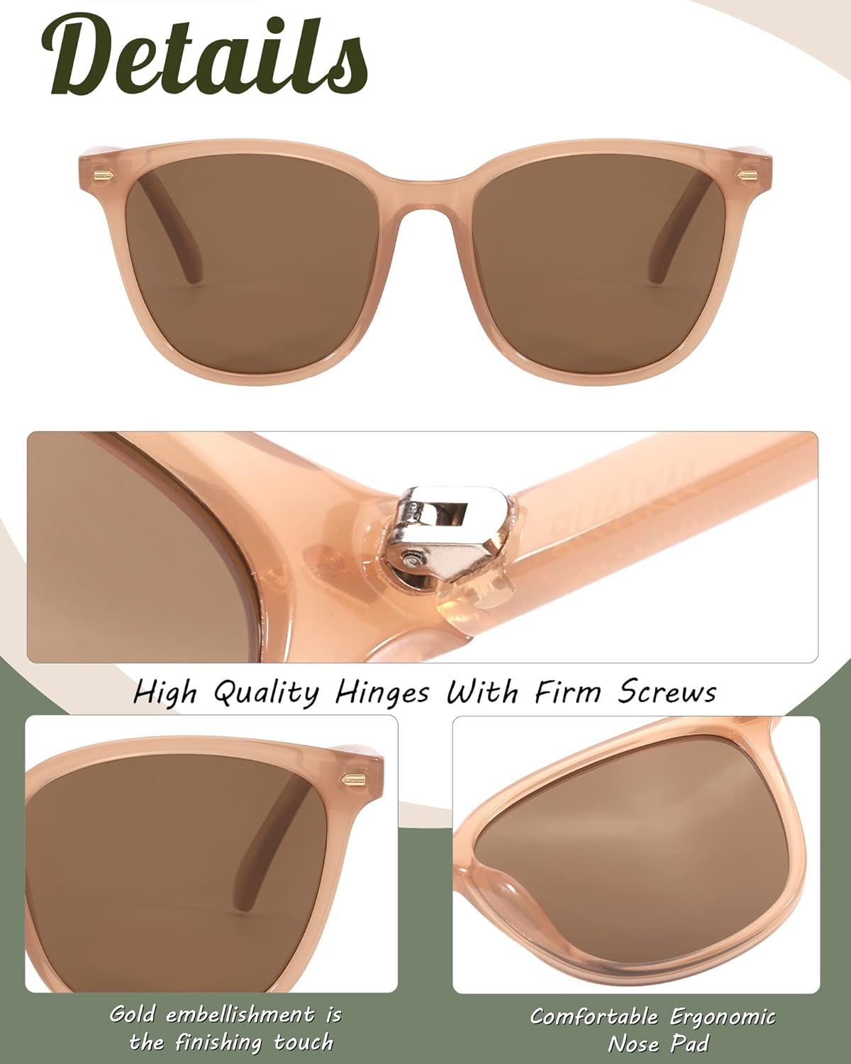 Polarized Sunglasses for Women, Square Mirrored Trendy Shades with UV Protection Reduce Glare Sun Glasses