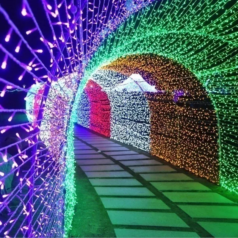 8 modes Solar String Lights 50/100/200 LED 8 Modes Solar Powered Xmas Outdoor Lights Waterproof Starry Christmas Fairy Lights for Indoor Gardens Homes Wedding