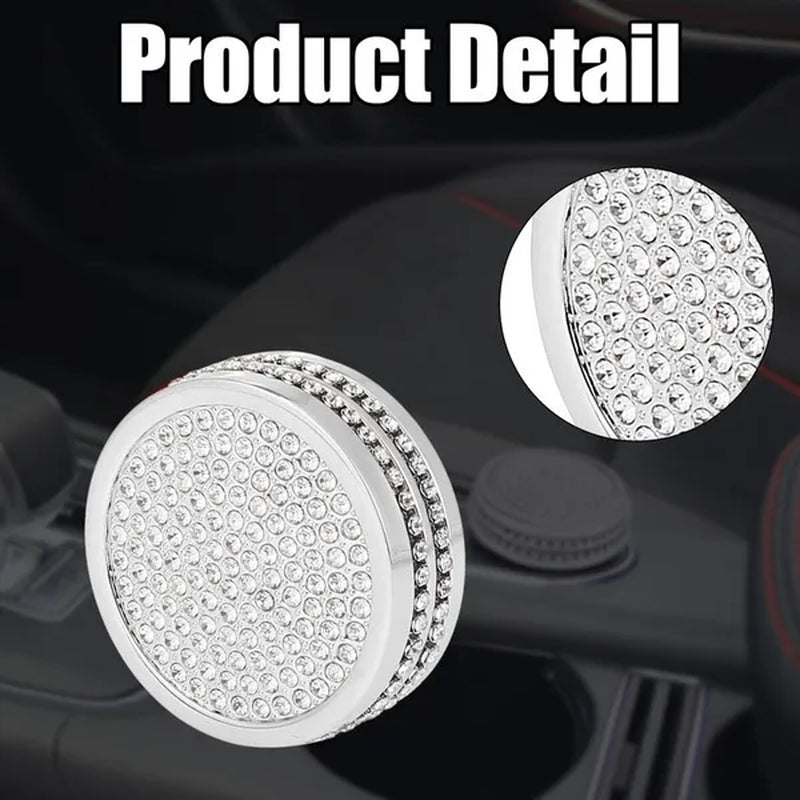 Car Bling Rhinestone Multimedia Volume Audio Knob Trim Interior Accessories for Mercedes Benz GLA X156 CLA C117 a Class W176 Silver Tone