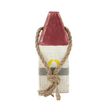 Multi Colored Wood Buoy Sculpture with Rope Accents (Set of 4)