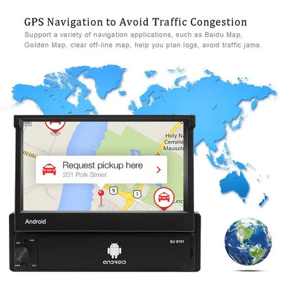 Amprime 1Din Android Car Radio Wifi Car Multimedia GPS Navigation Autoradio Bluetooth Stereo Radio FM AUX USB Auto Audio Player