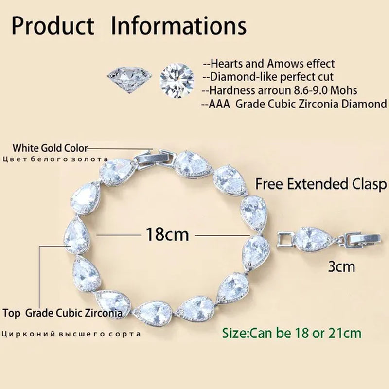 Silver 925 Selling Water Drop Green Zircon Bracelet Health Fashion Jewelry For Women