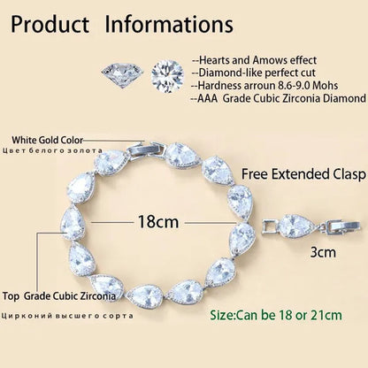 Silver 925 Selling Water Drop Green Zircon Bracelet Health Fashion Jewelry For Women
