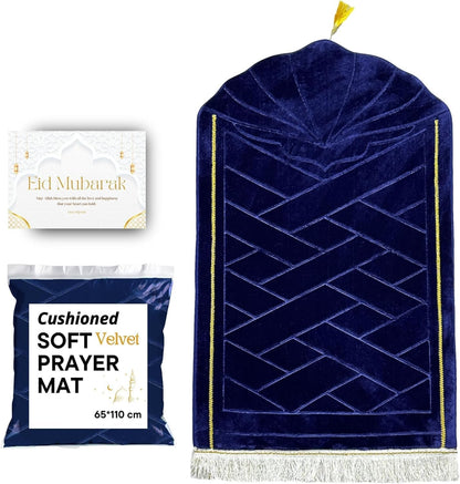 Cloud Muslim Prayer Rug - Travel Thick Prayer Mat, Blue Soft Praying Mat, Memory Foam Praying Mat for Kids or Men and Women, Islamic Gifts for Eid Mubarak, Ramadan Decorations for Home