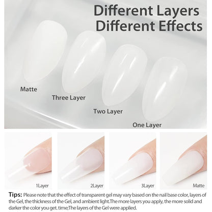 Milky White Gel Nail Polish 15ml Nude Gel Polish Clear Jade White Translucent Soak Off U V Sheer Neutral Gel Nail French Manicure for Nail Art Gel 0.5Oz