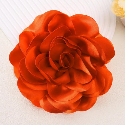 7.5In Extra Large Rose Brooch Exquisite Shiny Satin Camellia Brooch Oversized Flower Brooch Lapel Pin,Suitable for Women Dance Banquet Wedding Hair Clothing Accessories