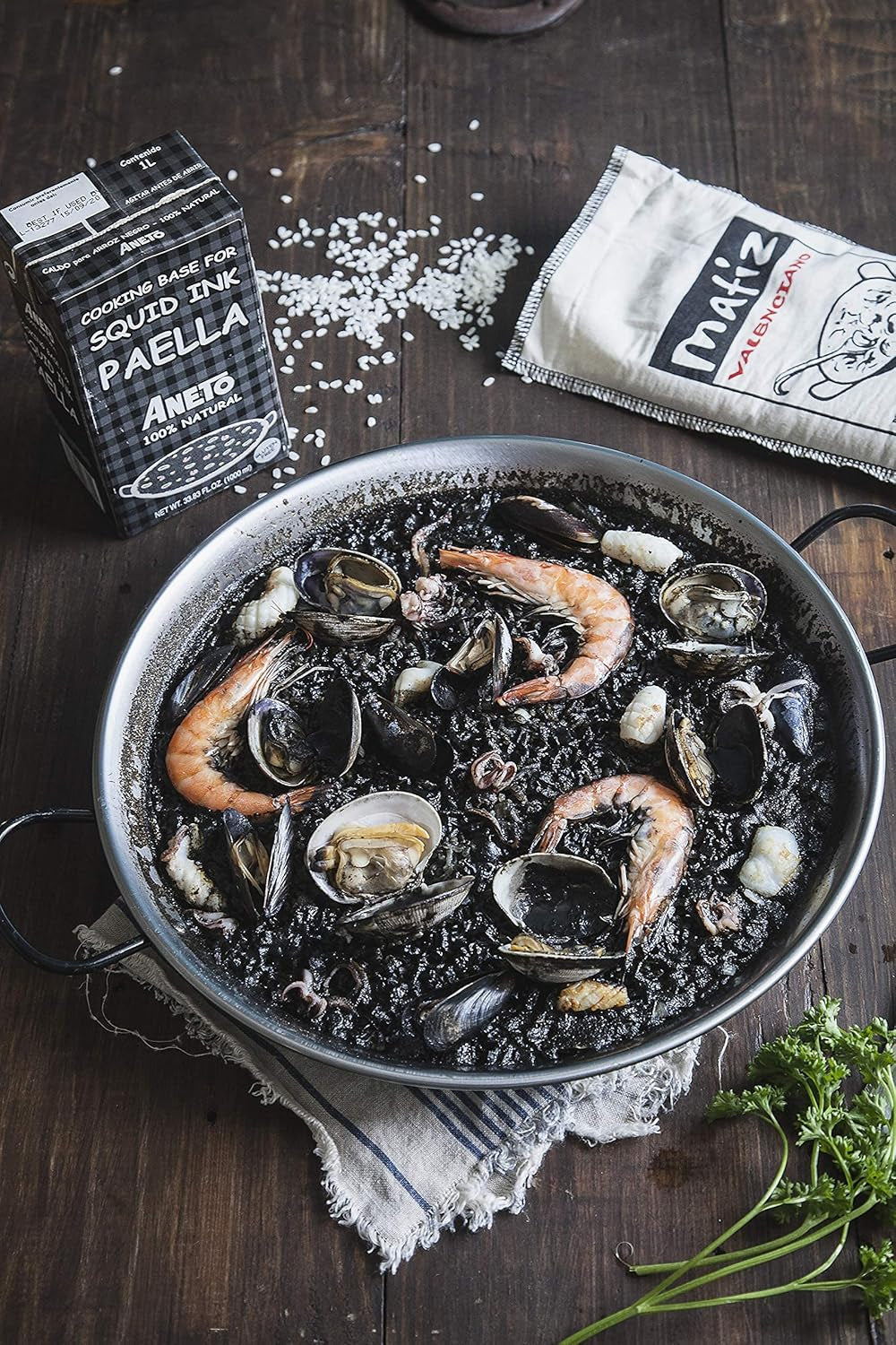 Valenciano Paella Rice from Spain (2.2 Lbs.) Traditional Spanish Medium-Grain | Risotto, Arrow Negro, Seafood Dishes | Natural Flavor | Soy and Gluten Free