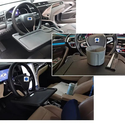 2021 Upgrade Version  Car Tray Computer Desk Automobile Supplies Steering Wheel Large Calorie Table Beverage Rack Writing Desk Drink Food Cup Tray Holder Stand Desk