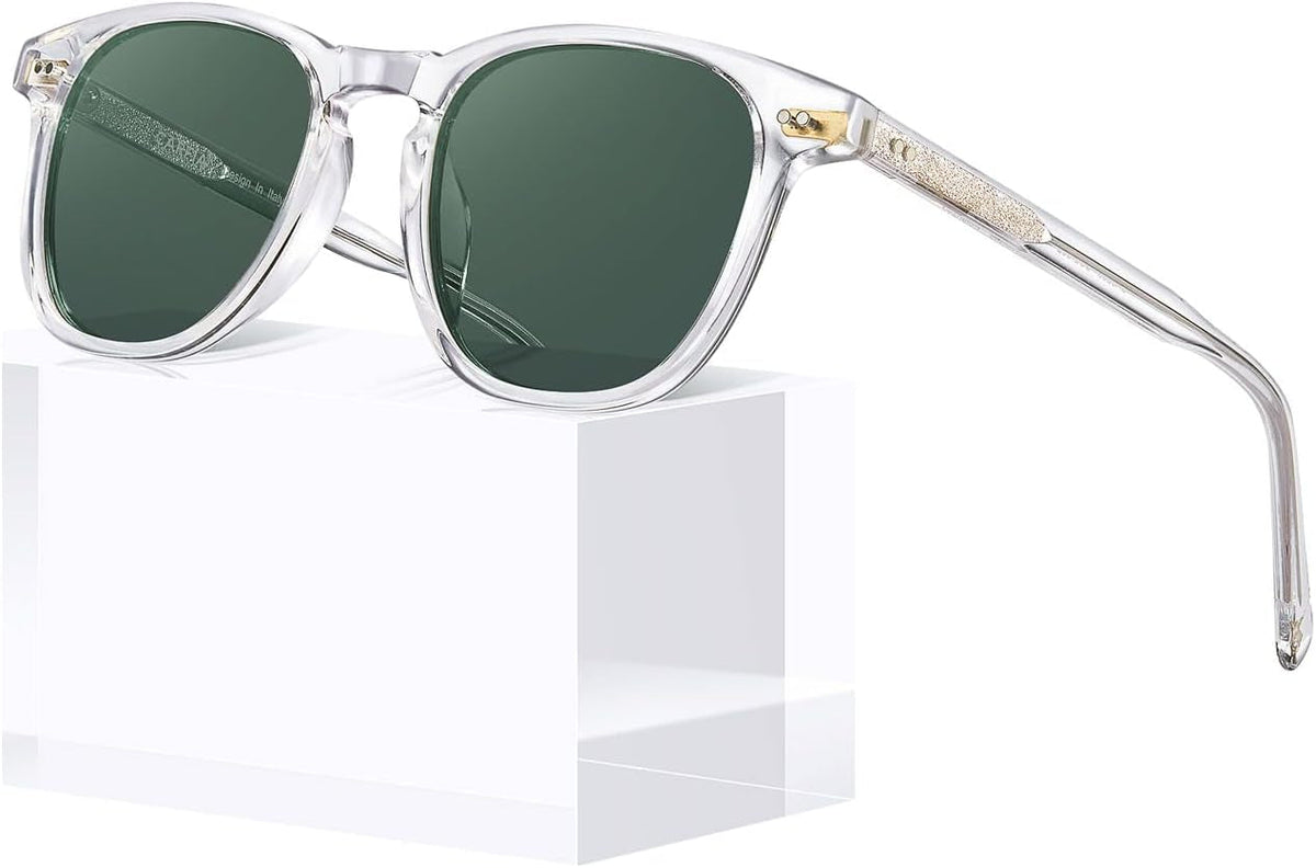 Retro Polarized Sunglasses for Women Small and Medium Face UV Protection, Handcrafted Acetate Frame Sunnies CA5285