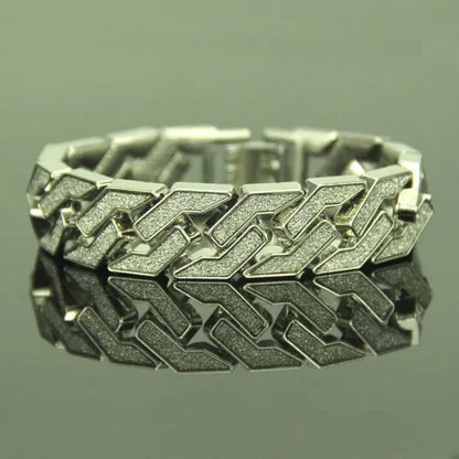 Miami Curb Cuban Bracelet for Men Gold Silver Hip Hop Iced Out Paved Rhinestones CZ Rapper Bracelet Jewelry