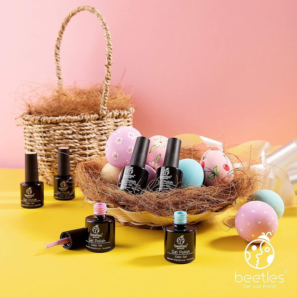 Beetles Pastel Gel Nail Polish Set 6 Pcs Pink Nude Gel Polish Pastel Yellow Blue Gel Polish Soak off Uv Nail Lamp Gifts for Women Manicure Kit