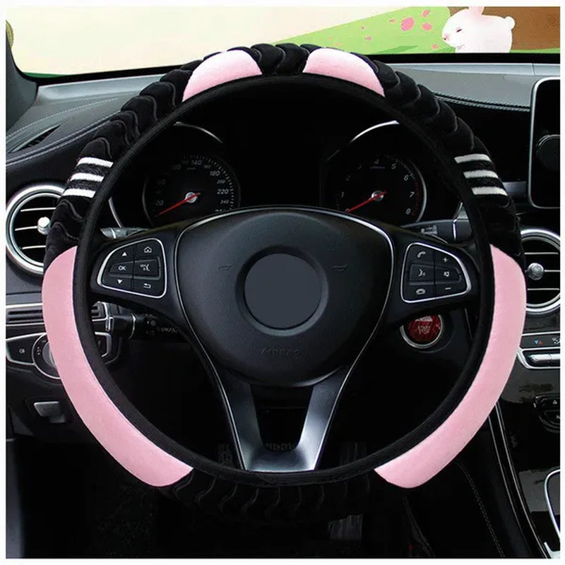 Cute Cartoon Ears Cat Steering Wheel Universal Car Shape Steering Wheel Grip Cover Car Decoration