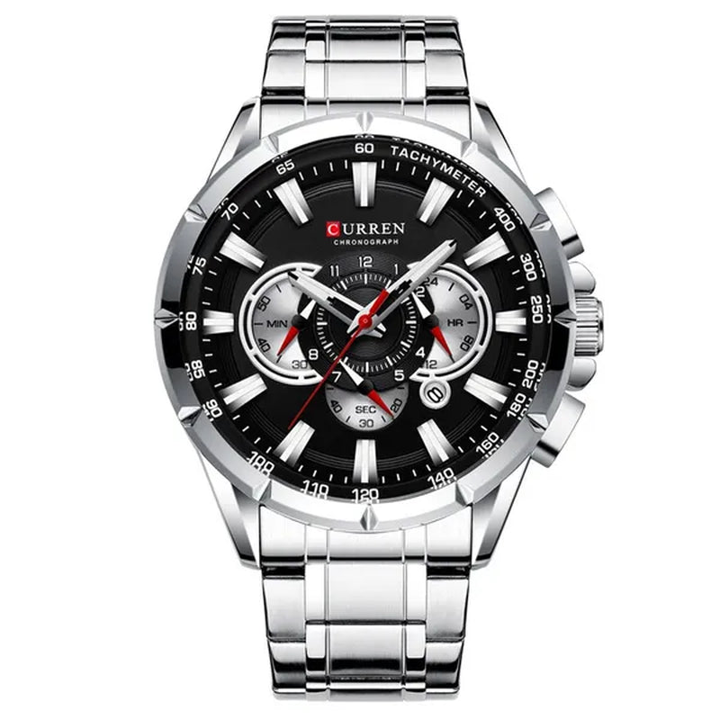 CURREN 8363 Watches For Men Luxury Chronograph Calendar Day Quartz Full Steel Men's Wristwatch