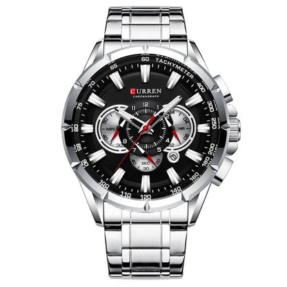 CURREN 8363 Watches For Men Luxury Chronograph Calendar Day Quartz Full Steel Men's Wristwatch