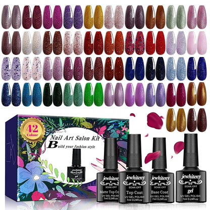 30PCS Gel Nail Polish Kit 27 Colors Gel Polish Set Gel Nail Kit Soak Off Nail Gel Polish Set for Manicure Nail Art Salon/Home Starter Kit