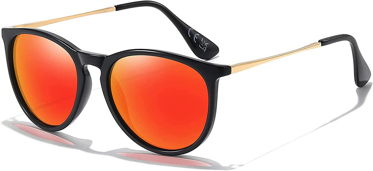 Polarized Sunglasses for Women Men - Trendy 2024 Vintage Classic Retro Round Mirrored Lens Designer Style