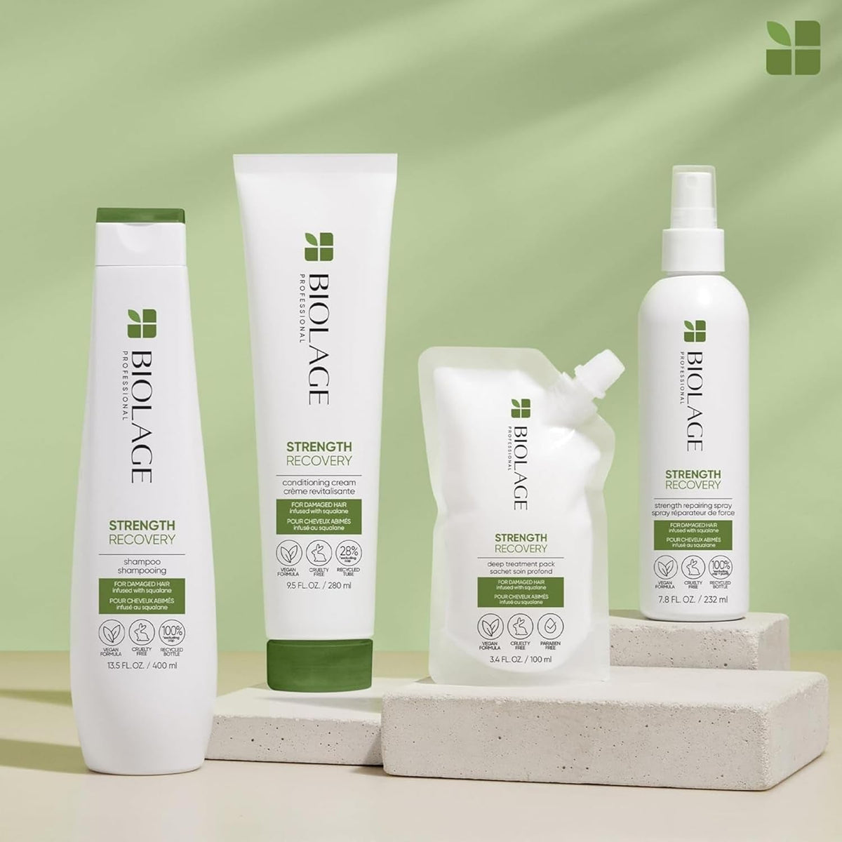 Biolage Strength Recovery Conditioner - Moisturizes & Strengthens Damaged Hair, Softness & Shine, Olive Squalane & Vegan Proteins, Paraben-Free, Vegan, Packaging May Vary