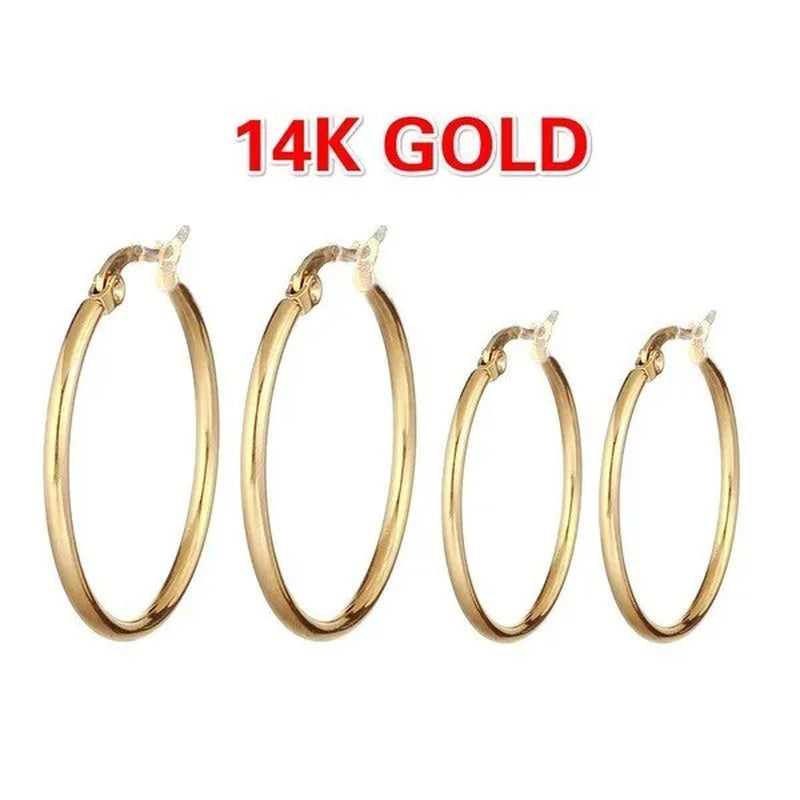 【 Hoop Earrings】 Pendant Women'S Fashion Silver Plated Earrings Stainless Steel Gold Color Jewelry