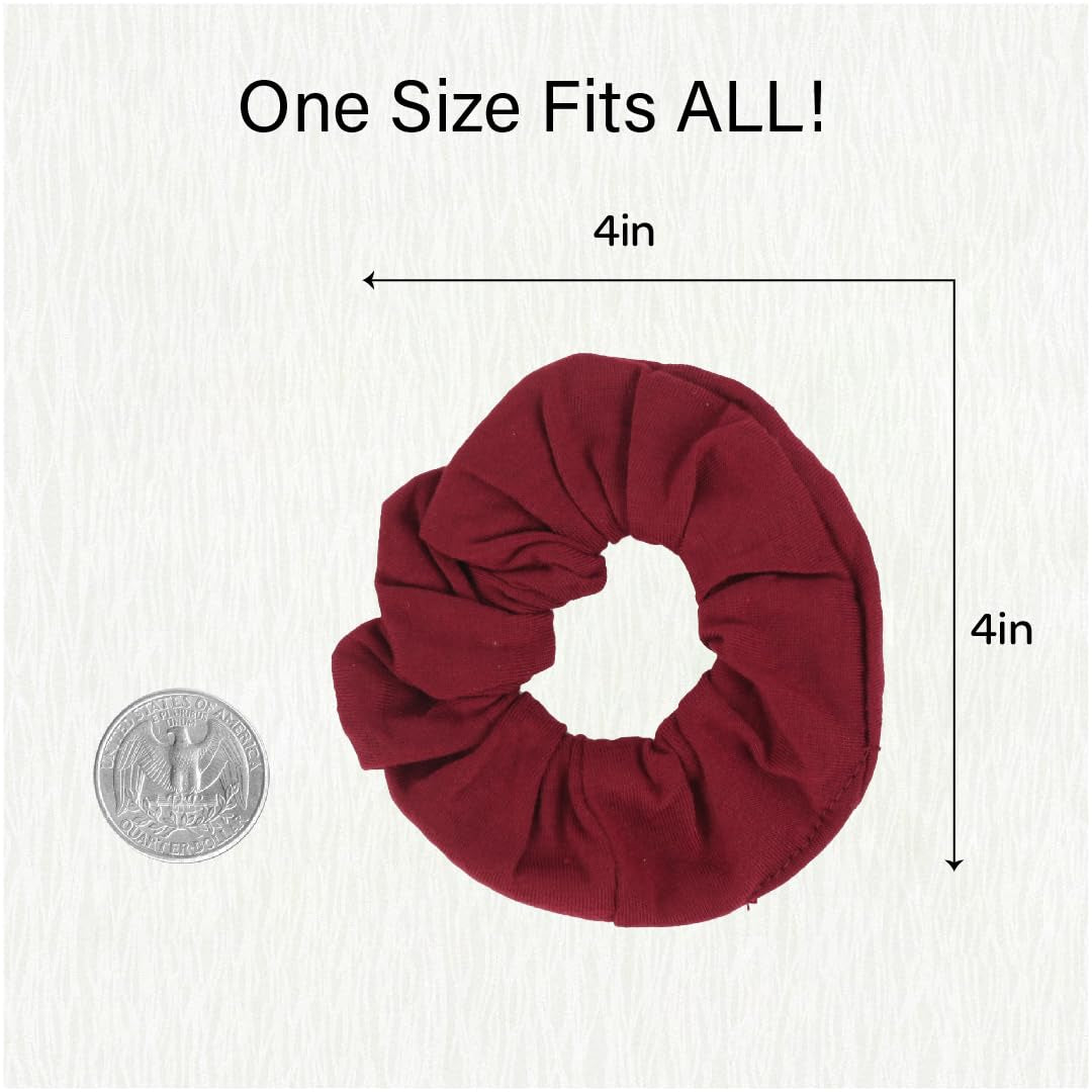 Set of 2 Solid Scrunchies - Burgundy