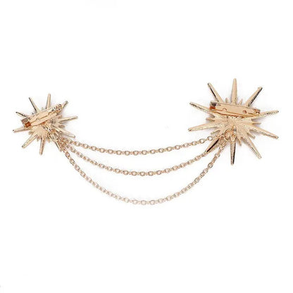 Snowflake Shaped Brooch Alloy Tassel Chain Brooch Lady Jewelry Accessory