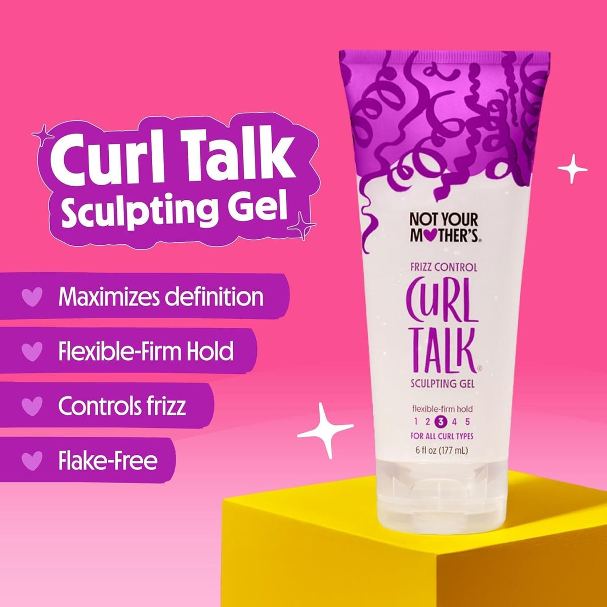 Curl Talk Frizz Control Sculpting Gel & Defining Cream (2-Pack) - 6 Fl Oz - Formulated with Rice Curl Complex - All Curly Hair Types
