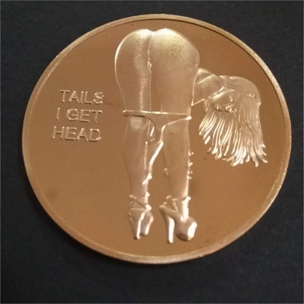 1Pcs Gold Head and Tail Challenge Coin Gilded Commemorative Coin Russian Sexy Nude Girl Coin Adult Decision Coin for Souvenir 4X4X0.3Cm Alloy