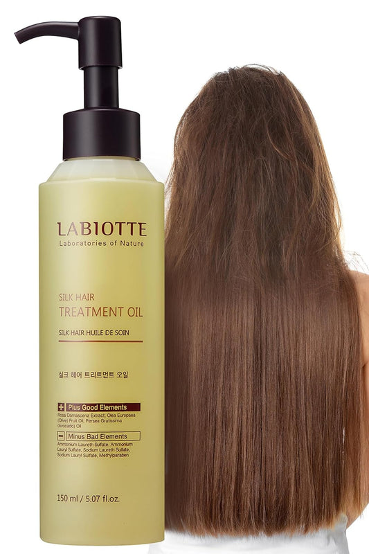 Silk Oil Hair Treatment for Repair, Frizz Control & Shine - with Jojoba Oil for Dry, Damaged Hair Growth - 5.07 Fl Oz