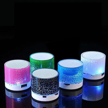Mini Portable Bluetooth Wireless Speakers Car Audio Dazzling Crack LED Lights
