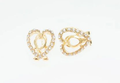Dubai Gold Plated Heart Shape Necklace Set Fashion Crystal Wedding Bridal Costume Jewelry Ses